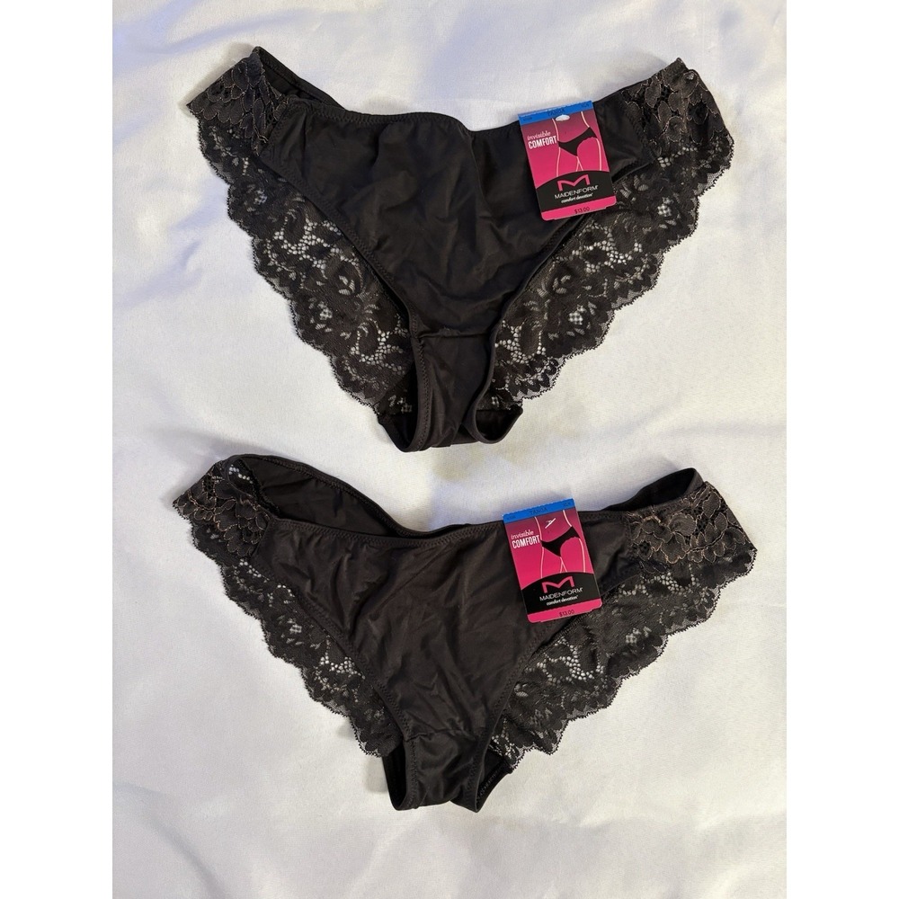 NEW Maidenform Tanga Panties Lace 40159 Maidenform Panty 2 Pair Women's XLarge 8